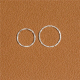 925 Sterling Silver Hoop Nose Ring Twisted Thin Piercing Earring 6mm