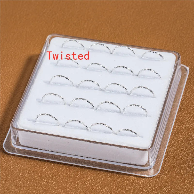925 Sterling Silver Hoop Nose Ring Twisted Thin Piercing Earring 6mm