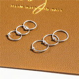 925 Silver Hoop Ring Bead Sleeper Earrings 8mm 10mm