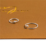 925 Silver Hoop Ring Bead Sleeper Earrings 8mm 10mm