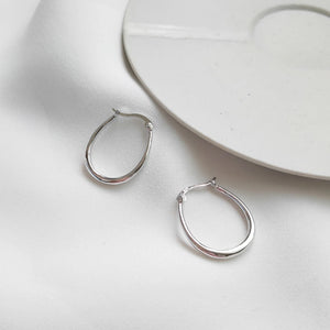 925 Silver Horseshoe Buckle Hoop Earrings Women
