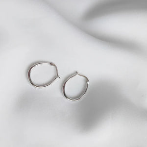 925 Silver Horseshoe Buckle Hoop Earrings Women
