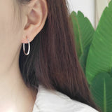925 Silver Horseshoe Buckle Hoop Earrings Women