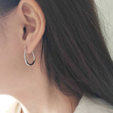 925 Silver Horseshoe Buckle Hoop Earrings Women