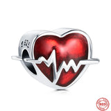 925 Silver Hot Air Balloon Flower Heart Pendant Bead Bracelet DIY Jewelry Gift