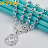 925 Silver Roman Numeral Pendant Necklace 18-Inch Chain for Party Engagement