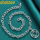 925 Silver Roman Numeral Pendant Necklace 18-Inch Chain for Party Engagement