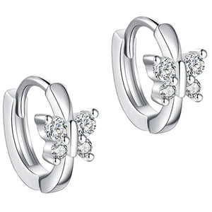 925 Silver Hot Butterfly zircon Earrings Sexy Jewelry Gift