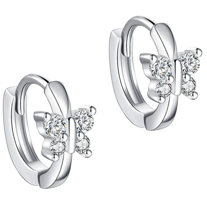 925 Silver Hot Butterfly zircon Earrings Sexy Jewelry Gift