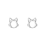 925 Silver Cat Hoop Earrings Temperament Sexy Jewelry Gift