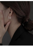 925 Silver Cat Hoop Earrings Temperament Sexy Jewelry Gift