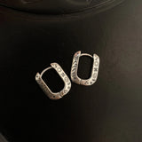 925 Silver Graffiti Earrings Sexy Jewelry Gift Hoop Earrings