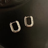 925 Silver Graffiti Earrings Sexy Jewelry Gift Hoop Earrings