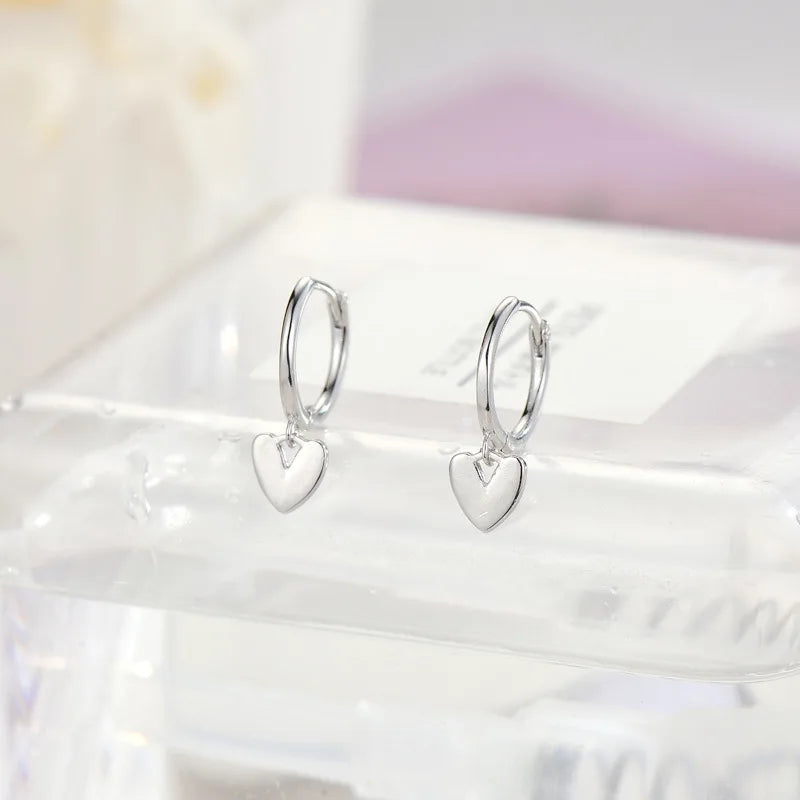 925 Sterling Silver Hot Heart Earrings Sexy Jewelry Gift