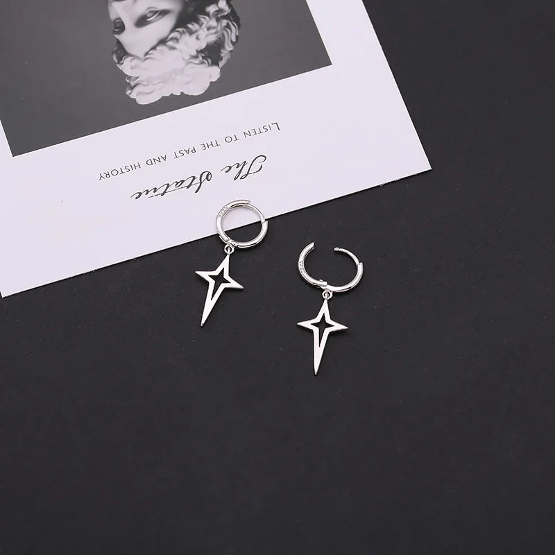 925 Sterling Silver Hot Cross Hoop Earrings Sexy Jewelry Gift