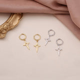 925 Sterling Silver Hot Cross Hoop Earrings Sexy Jewelry Gift