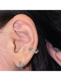 925 Silver Zircon Hoop Earrings Sexy Semale Jewelry Gift
