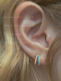 925 Silver Zircon Hoop Earrings Sexy Semale Jewelry Gift
