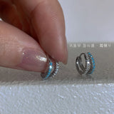 925 Silver Zircon Hoop Earrings Sexy Semale Jewelry Gift