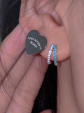 925 Silver Zircon Hoop Earrings Sexy Semale Jewelry Gift