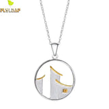 925 Silver House Pendant Necklace Vintage Jewelry