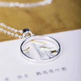 925 Silver House Pendant Necklace Vintage Jewelry