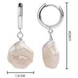 925 Silver Huggie Hoop Earrings Pearl Drop Jewelry