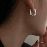 925 Silver Huggie Gothic Hoop Earrings Hypoallergenic