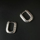 925 Silver Huggie Gothic Hoop Earrings Hypoallergenic