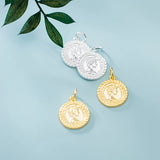 925 Sterling Silver INS Queen Image Round Charms Necklace Earrings