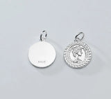 925 Sterling Silver INS Queen Image Round Charms Necklace Earrings