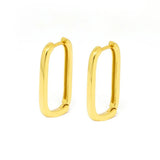 925 Silver Geometric Oval Hoop Earrings Frosty Metal Wind Ear Buckle