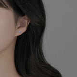 925 Silver Ice Moonlight Gemstone Stud Earrings for Women
