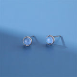 925 Silver Ice Moonlight Gemstone Stud Earrings for Women