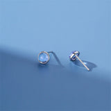 925 Silver Ice Moonlight Gemstone Stud Earrings for Women