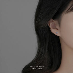 925 Silver Ice Moonlight Gemstone Stud Earrings for Women