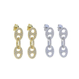 925 Silver CZ Huggie Dangle Earrings Pig Nose Charm Women Jewelry