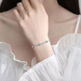925 Silver Indian Jewelry Crystal Heart Bracelet