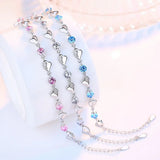 925 Silver Indian Jewelry Crystal Heart Bracelet