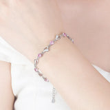 925 Silver Indian Jewelry Crystal Heart Bracelet