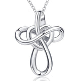 925 Silver Love Knot Pendant Necklace for Girls