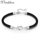 925 Sterling Silver Infinite Heart Rope Bracelets for Women Girls Men Boy