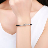 925 Sterling Silver Infinite Heart Rope Bracelets for Women Girls Men Boy