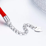 925 Silver Infinite Heart Knot Red Rope Bracelet for Women