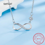 925 Silver Infinite Love Pendant Necklace Moissanite Lab Diamond Chain for Women