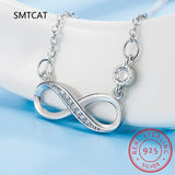 925 Silver Infinite Love Pendant Necklace Moissanite Lab Diamond Chain for Women