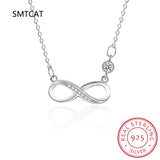 925 Silver Infinite Love Pendant Necklace Moissanite Lab Diamond Chain for Women