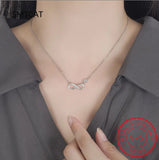 925 Silver Infinite Love Pendant Necklace Moissanite Lab Diamond Chain for Women