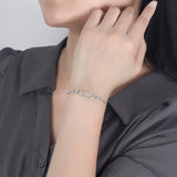925 Silver Infinity Bracelet Adjustable CZ Bangle Wedding Gift