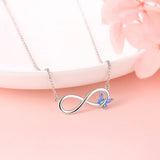 925-Sterling-Silver Butterfly Necklace Infinity Love Gift